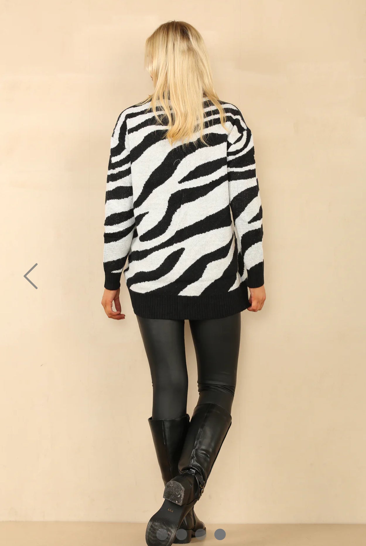 ‘Polly’ Zebra V-Neck Jumper