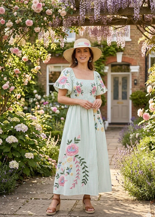 ‘Sammie’ Puff Sleeve Maxi in Mint