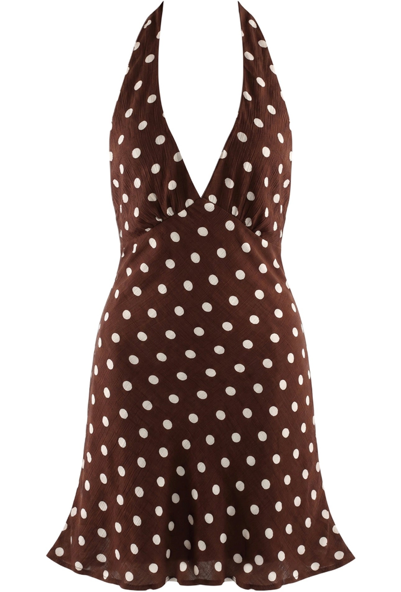 ‘Jessie’ Halterneck Dress in Chocolate Brown