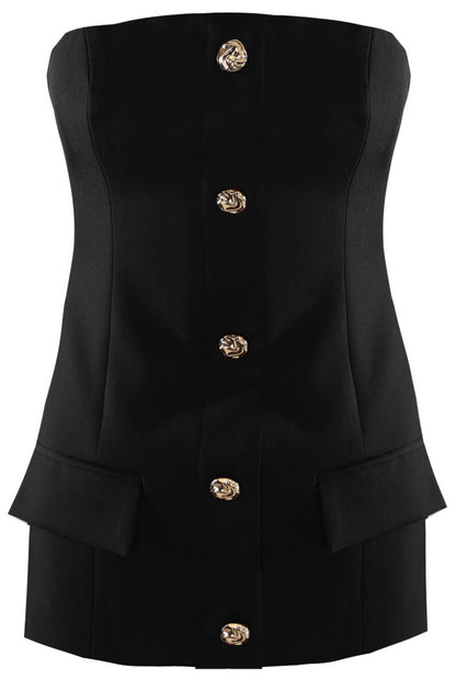 ‘Carrie’ Black Tailored Bandeau Top