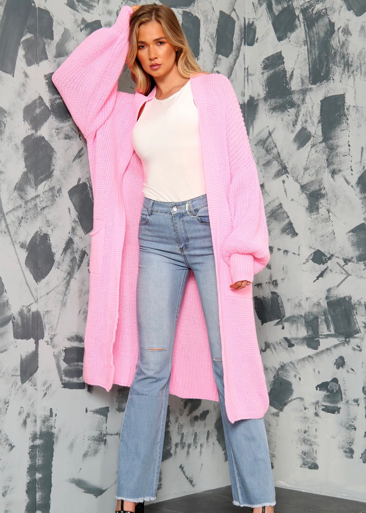 ‘Myla’ Pink Longlength Cardigan