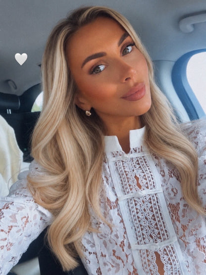 LAST FEW! ‘Ella’ Lace Mandarin Button up Top